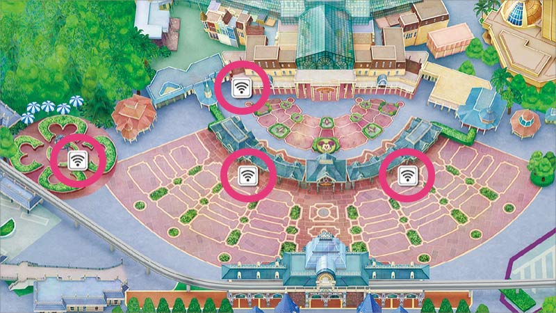 ディズニーランドのエントランスフリーWi-Fi