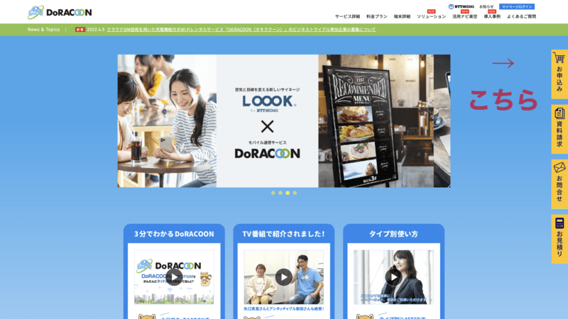 DoRacoon申込画面