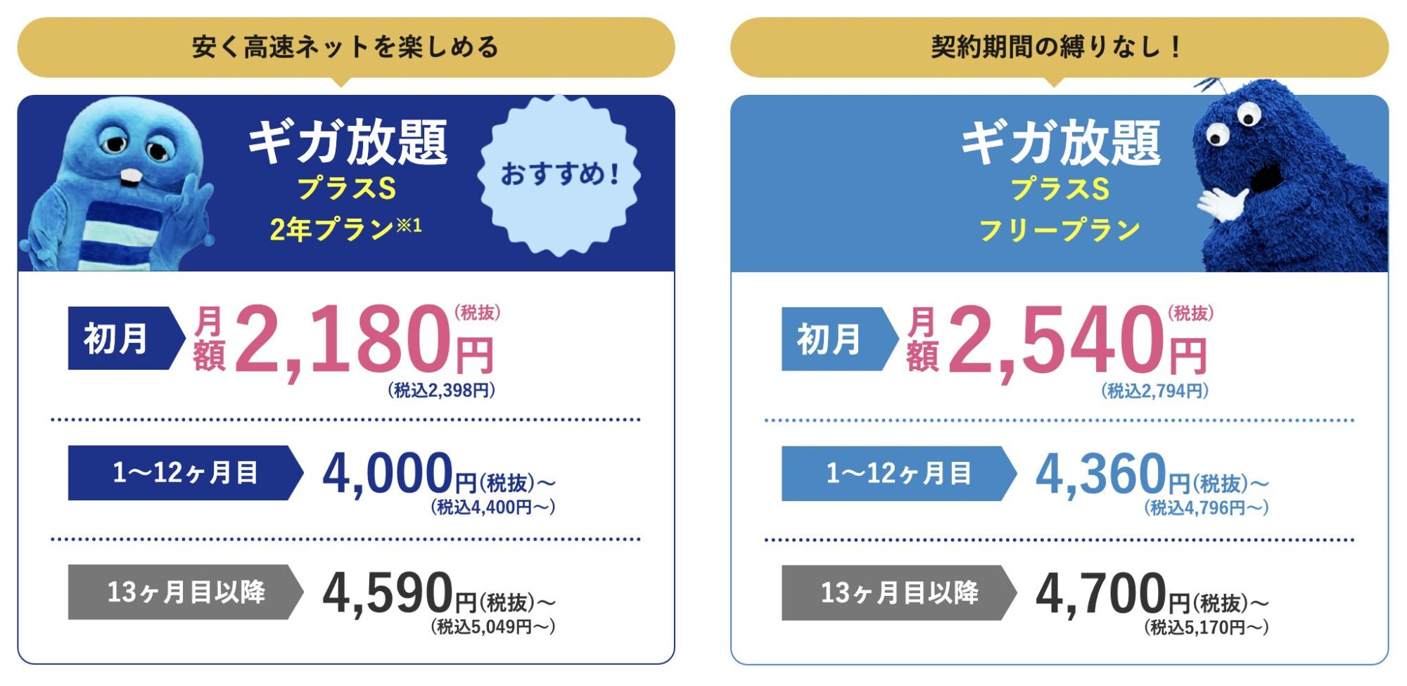Vision WiMAXの料金プランは2種類